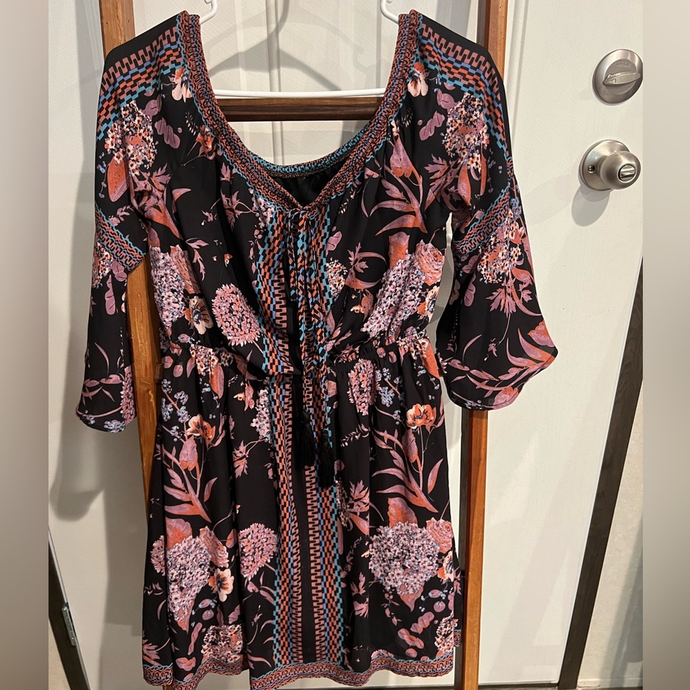 3/4 sleeve flower dress